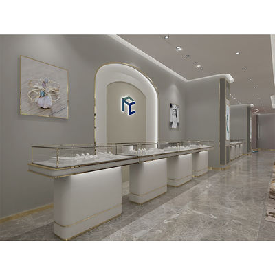 Penbo EPE Packaging Glass Jewelry Shop Furniture T5 LED Display Cases For Retail Stores