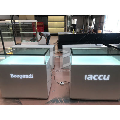 12pcs Drawers Glass Mobile Phone Display Showcase 1200x2400mm With LED Light