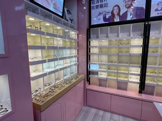 Metal Halide Eyeglass Storage Cabinets 8mm Tempered Glass Wall Cabinet