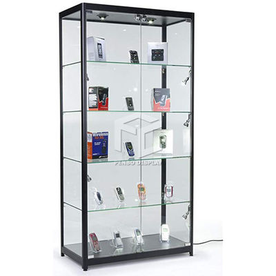 2000mm High Aluminum Display Showcase 8mm Tempered Glass Store Display Showcase