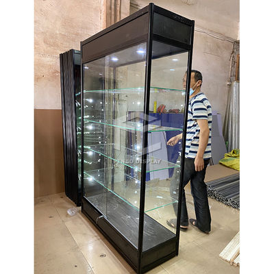 2000mm High Vertical Glass Display Cabinet ODM Acceptable
