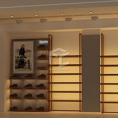 MDF Shoe Rack Display Showroom Interior Design Customized Color