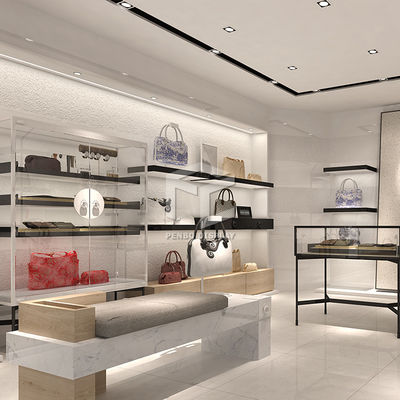 Melamine Boutique Handbag Display Shelf 3mm Thick MDF Handbag Rack Display