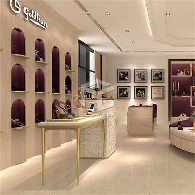 EPE Cotton Shoe Display Racks For Store ODM Wood Texture Plywood