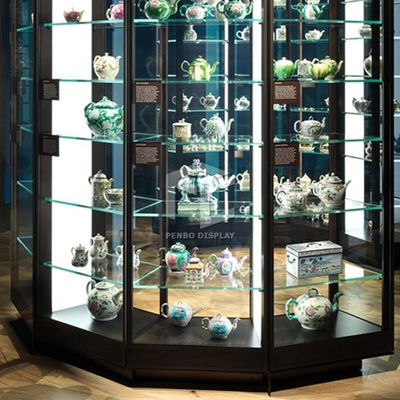 T4 LED Museum Glass Display Case 10mm Thick High Ultra White Tempered Glass