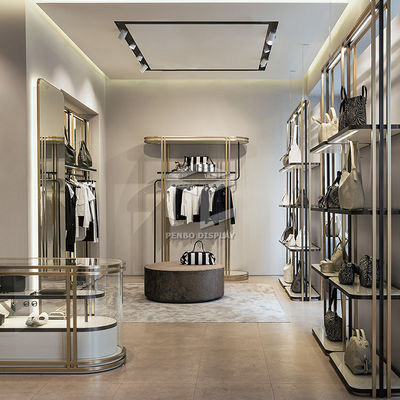 MDF Metal Bag Display Showcases For Shopping Mall