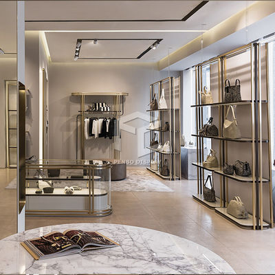 MDF Metal Bag Display Showcases For Shopping Mall