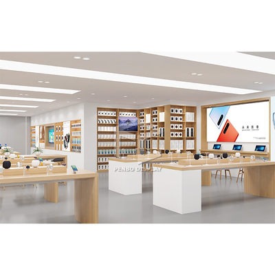 OEM MDF Mobile Phone Display Shelf Cellphone Accessories Shop Design