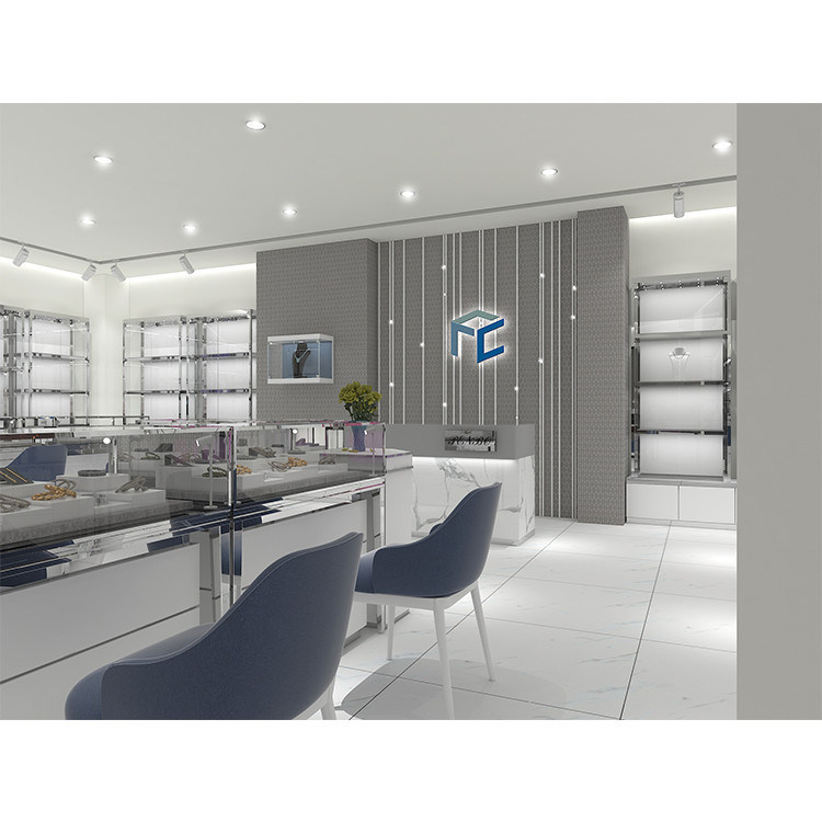 3D Design ODM Jewelry Shop Furniture Showroom Jewellery Vitrine Powder Coated