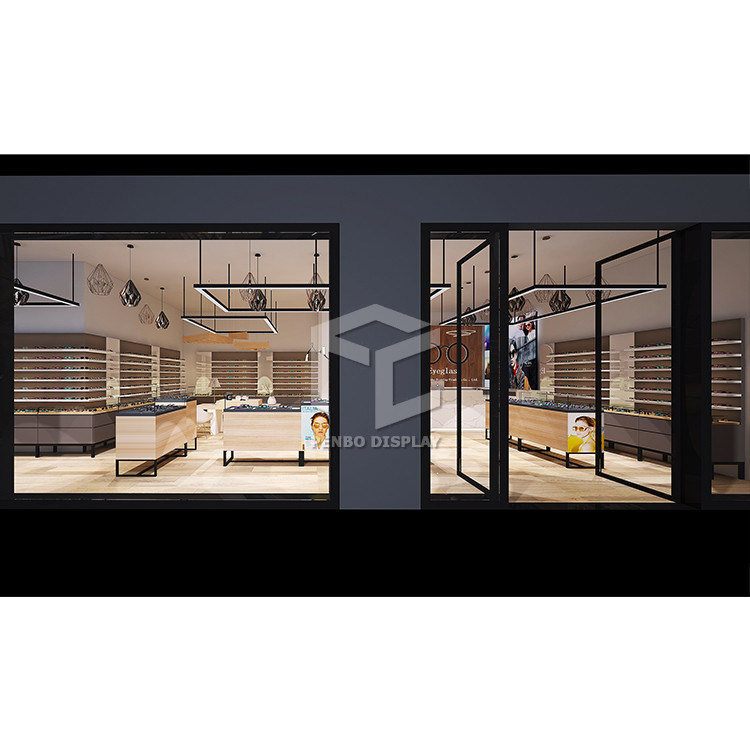 T5 LED Eyeglass Storage Optical Shop Display Cabinets 3mm Thick MDF