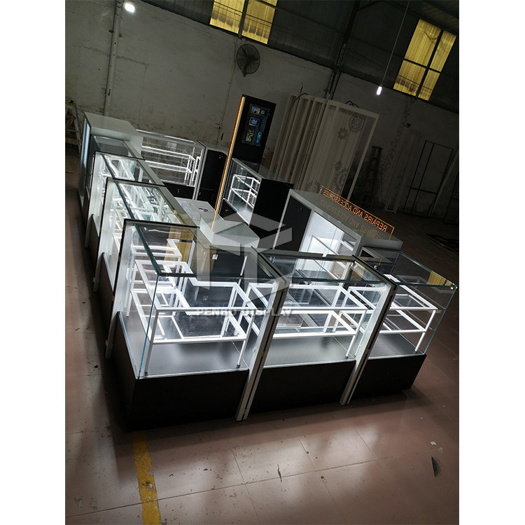 MDF Mobile Phone Display Showcase Cabinet ODM Free Design