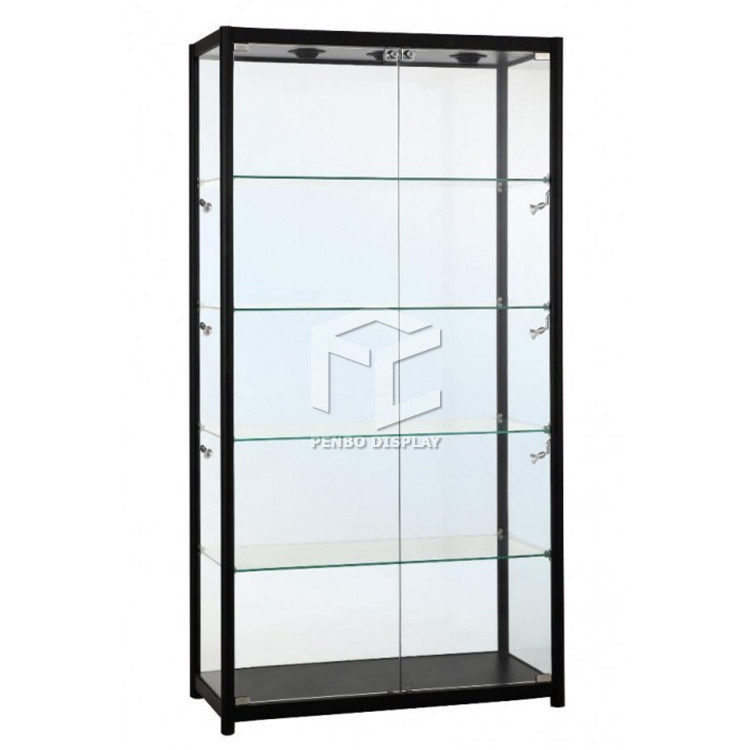 2000mm High Aluminum Display Showcase 8mm Tempered Glass Store Display Showcase