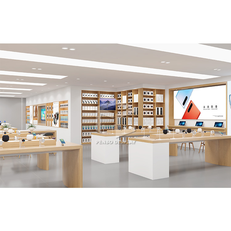 OEM MDF Mobile Phone Display Shelf Cellphone Accessories Shop Design
