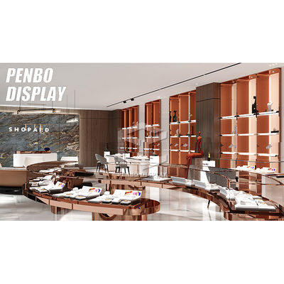 Toko Perhiasan Mewah Furniture Kaca Display Perhiasan Showcase