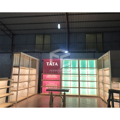 Rak Display Sepatu Modern Electroplate Desain Tata Letak Interior Toko Sepatu Kelengkapan